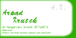 arpad krutek business card